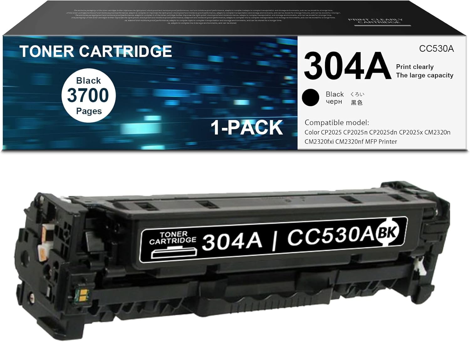 CC530A Compatible Black Toner Cartridge for HP Printer Z716