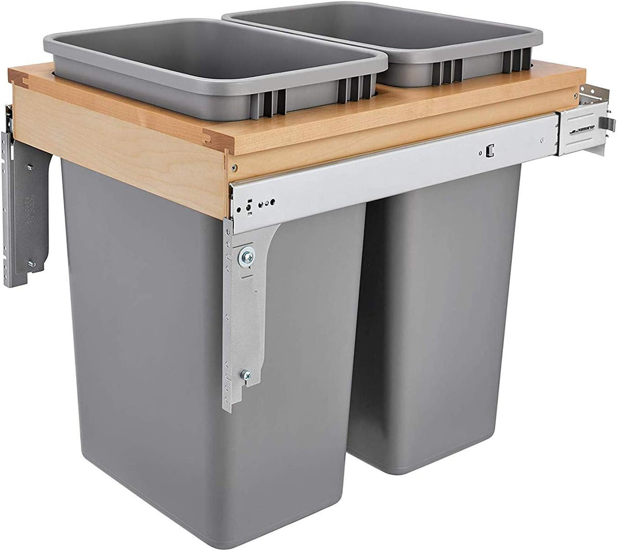 Double 50-Qt Pullout Waste Container Bin with Soft-Close Slides G475205