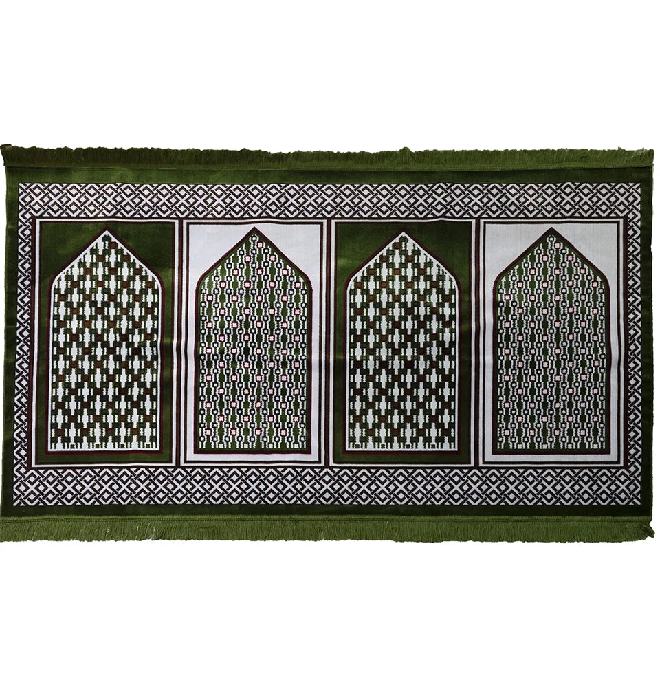 Green Geometric 4 Person Prayer Rug H389