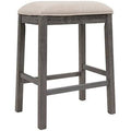 Beige 2-Piece Counter Height Wood Kitchen Dining Stools N580