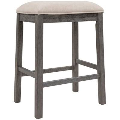 Beige 2-Piece Counter Height Wood Kitchen Dining Stools N580