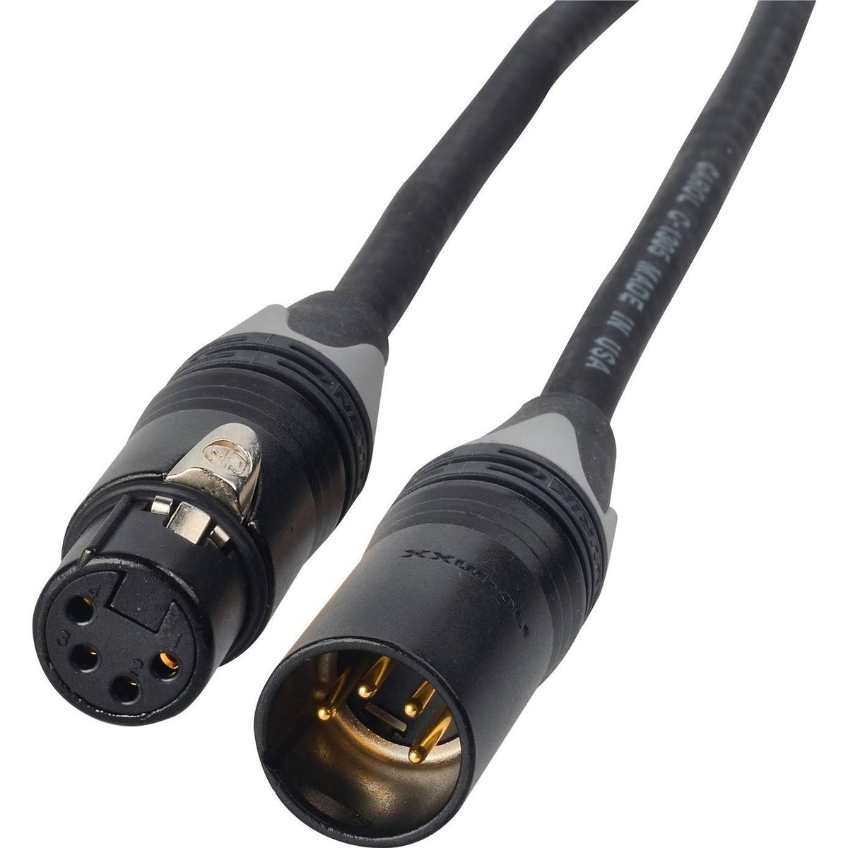 12V DC Power Cable 4-Pin XLR-M to 4-Pin XLR-F 7 Foot T92421