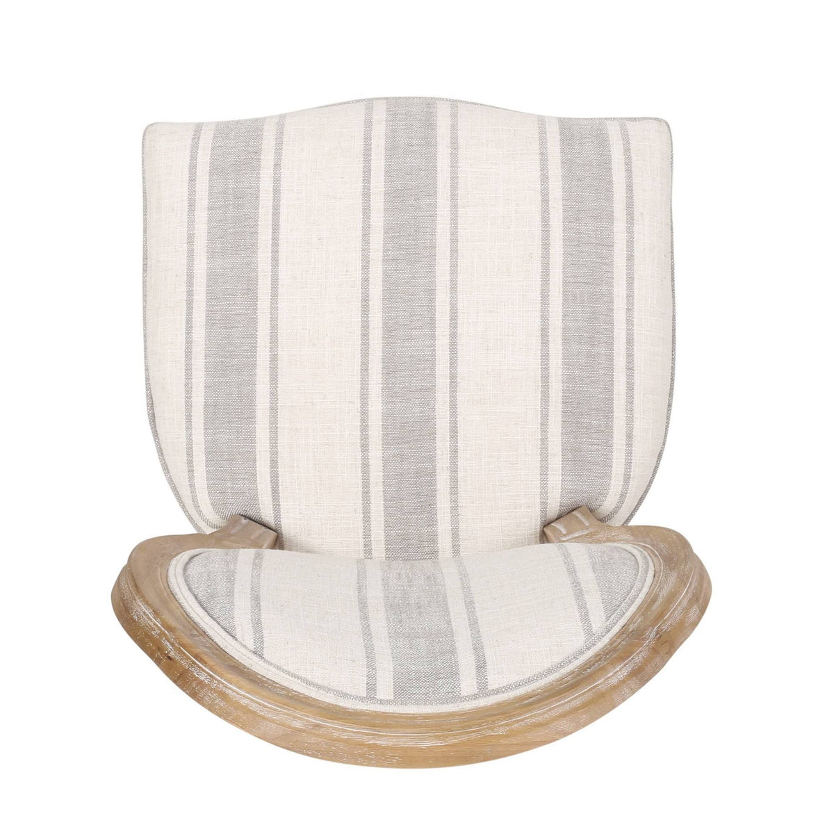 Dining Chair Set of 4 Gray Stripes Light Beige Natural U26032