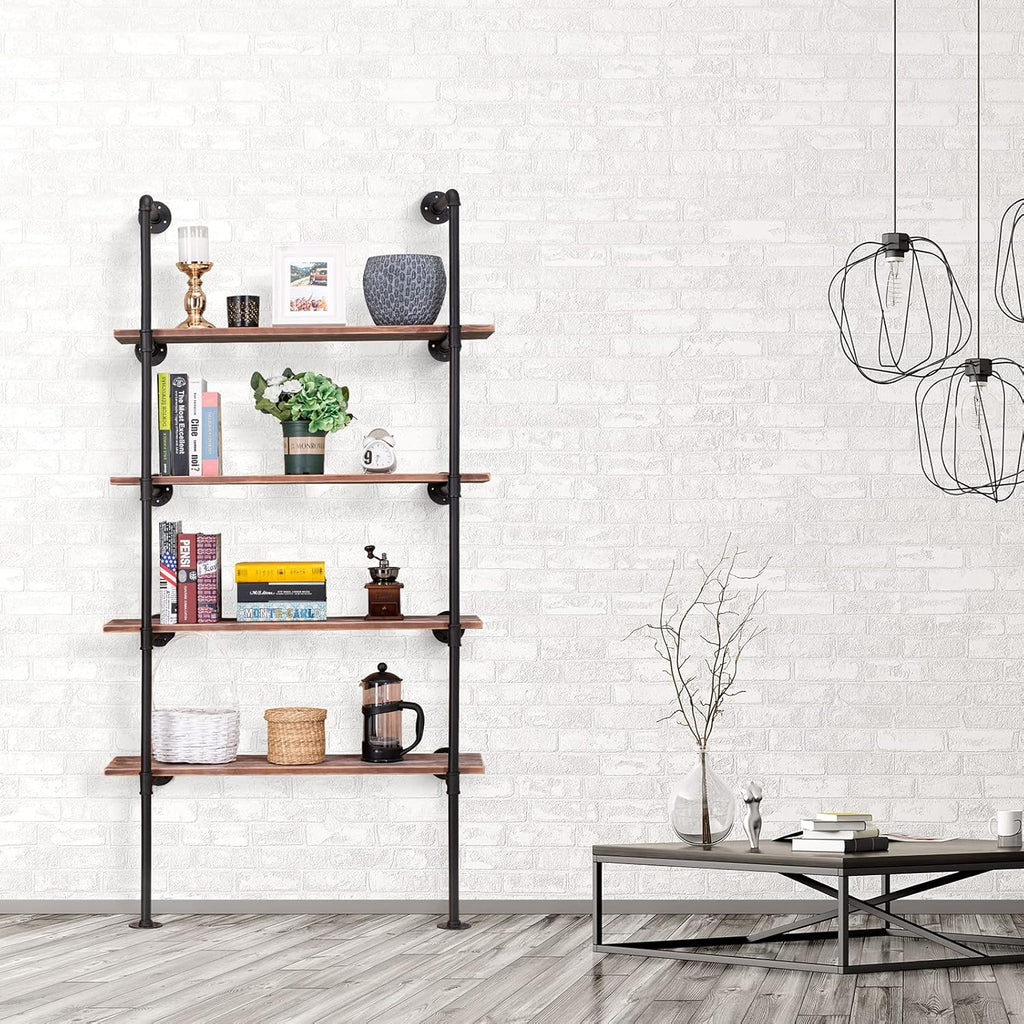 2 Pack 5 Tier Industrial Iron Pipe Shelf P826