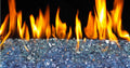 24x22 Carribean Blue Fireplace Fire Glass W568