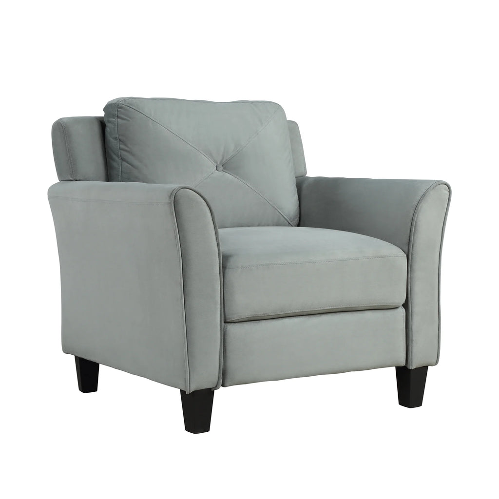 Button Tufted 3 Piece Chair Loveseat Sofa Set Q8002
