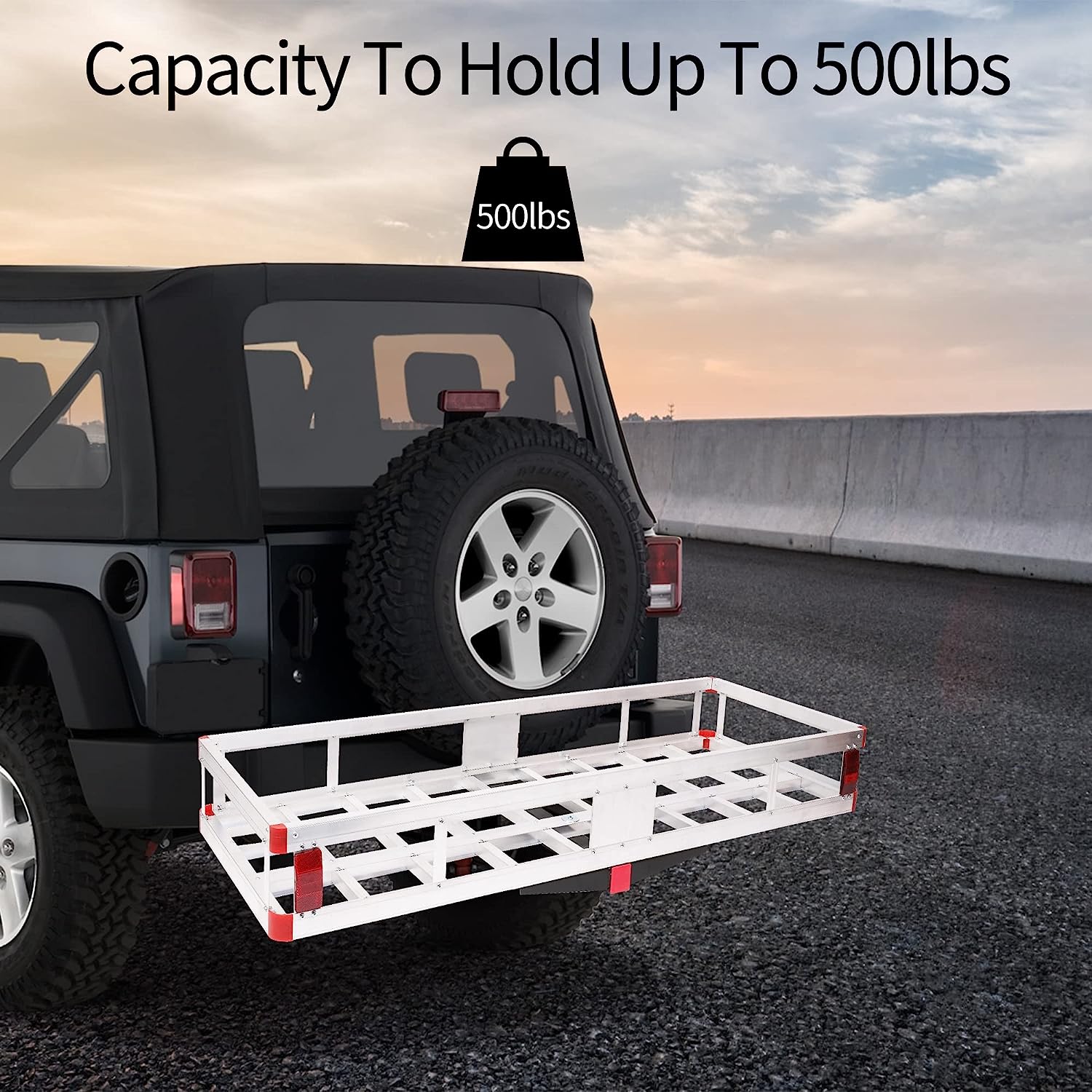 Aluminum Trailer Hitch Cargo Carrier 500lbs Capacity 60 X 22 Inch T6633