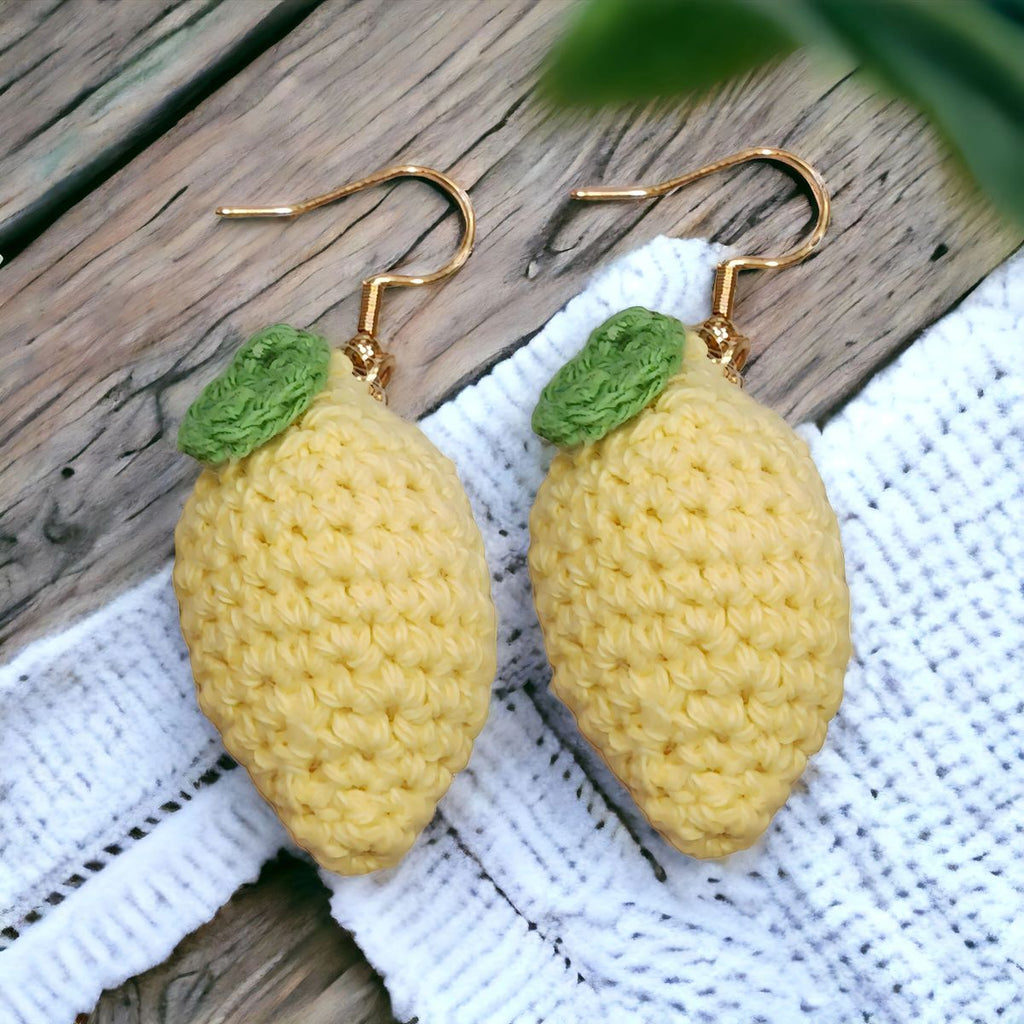 Blue Crocheted Lemon Drops Earrings K60658