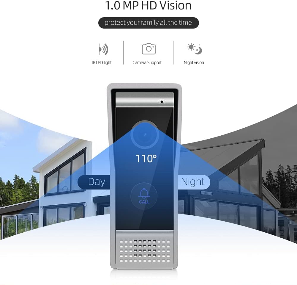 Video Door Phone Doorbell 4-Wired 7 Inch AHD Wi-Fi Intercom System with 720P Camera F956125