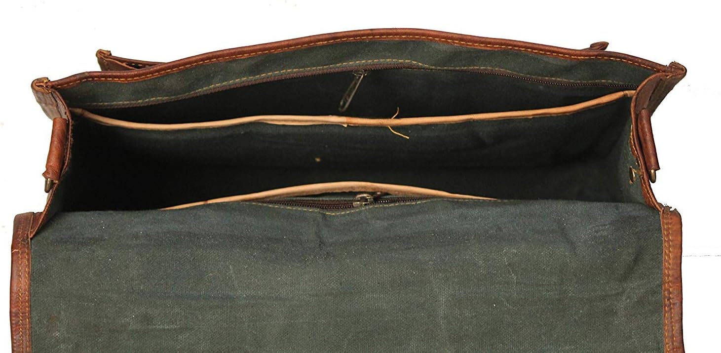 Distressed Leather Messenger Bag Satchel (13 X 18) X48115