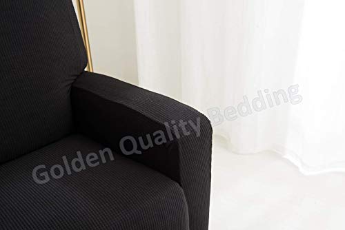 Navy Blue Stretch Recliner Slipcover with Elastic Straps Polyester Spandex M413
