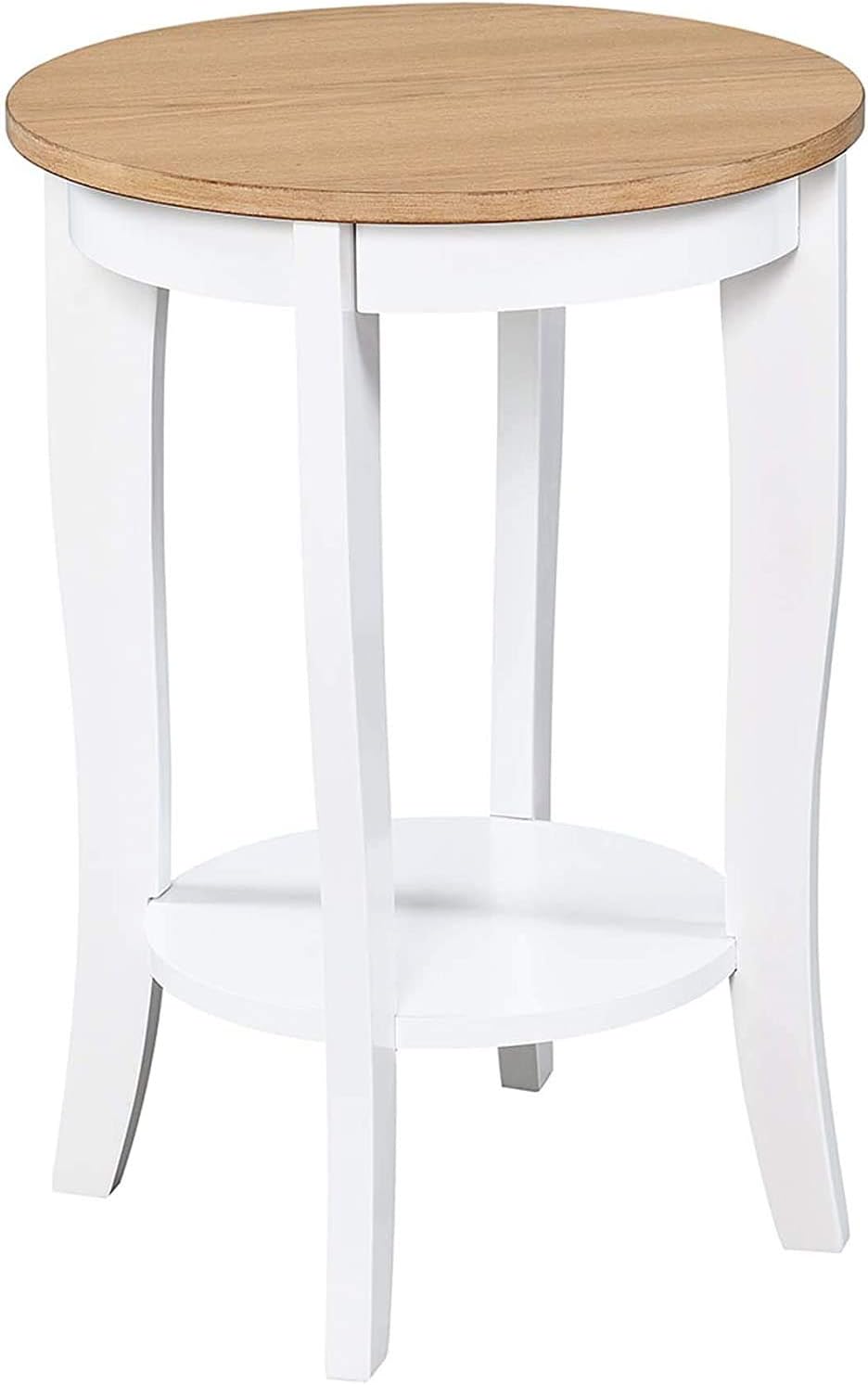 White Round End Table Y9442
