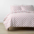 Red Organic Cotton Queen Duvet Cover Set S909