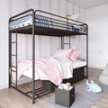 Twin/Twin Bunk Bed with Storage Bins, Black Q915005