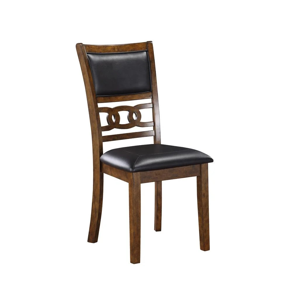 Solid Wood Drop Leaf Dining Table with 2 Chairs in Brown V26817