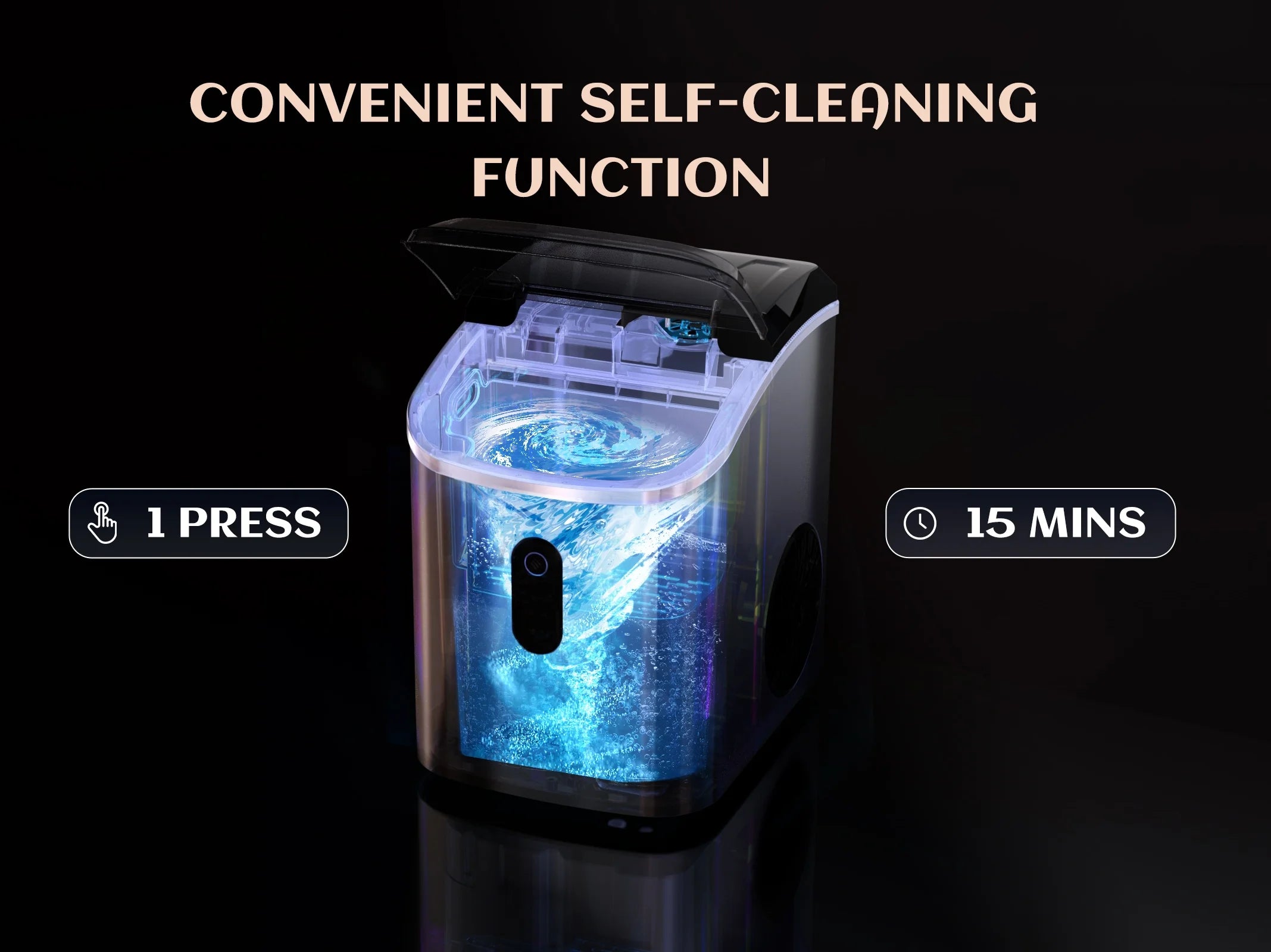 Stainless Steel Countertop Nugget Ice Maker, 33 lbs Daily Output, Self-Cleaning O8479