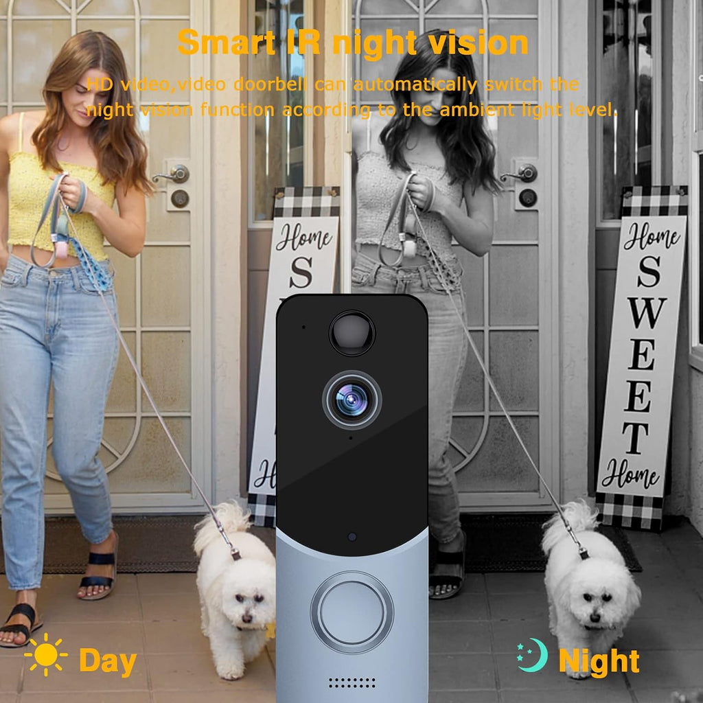 Wireless Video Doorbell Camera with Wireless Chime, Night Vision, Pack of 2 N606