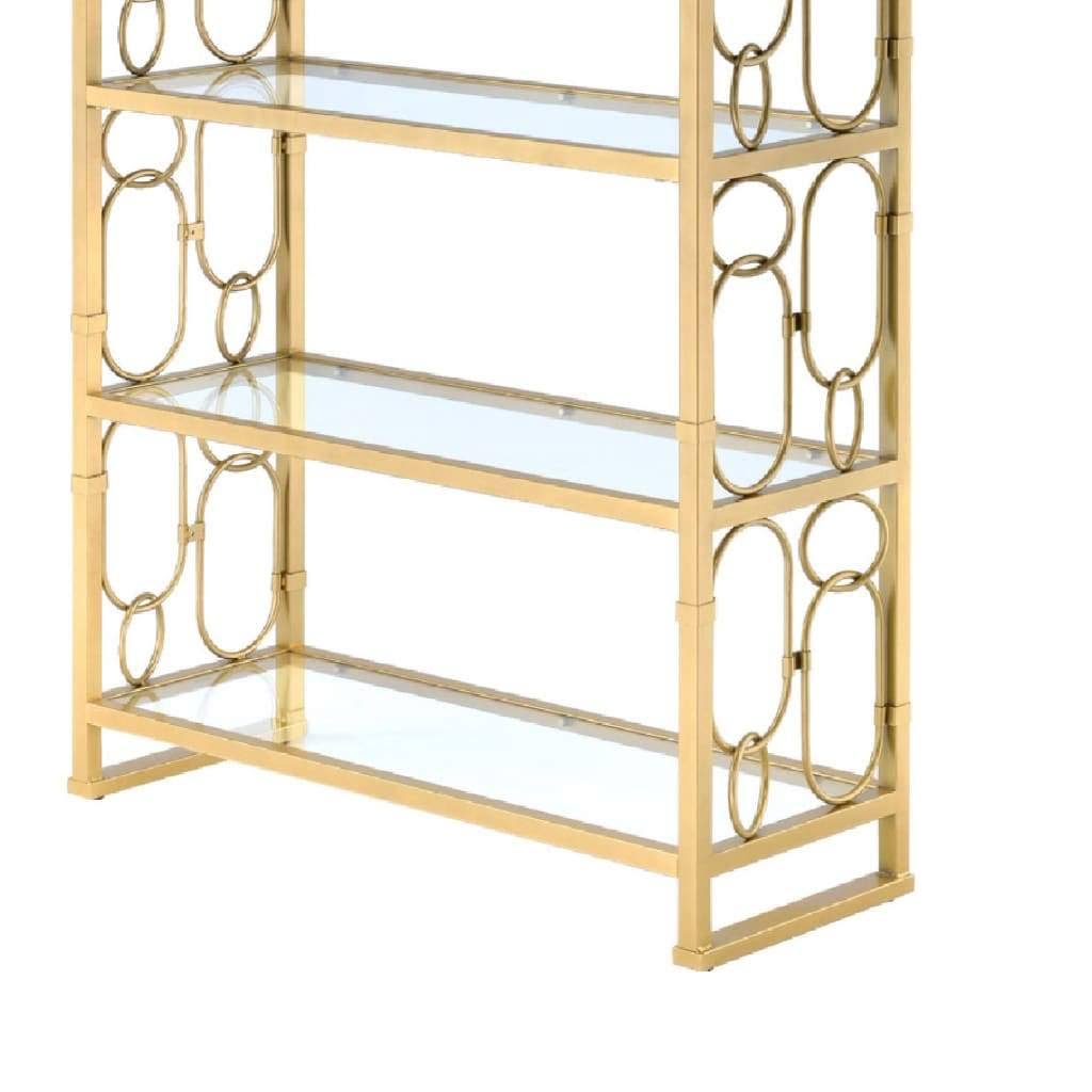 Clear Glass & Gold Bookshelf R376536