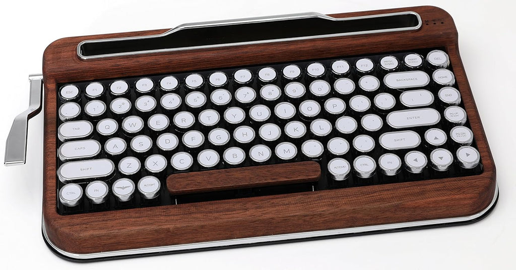 White Chrome Keycap Bluetooth Keyboard V599