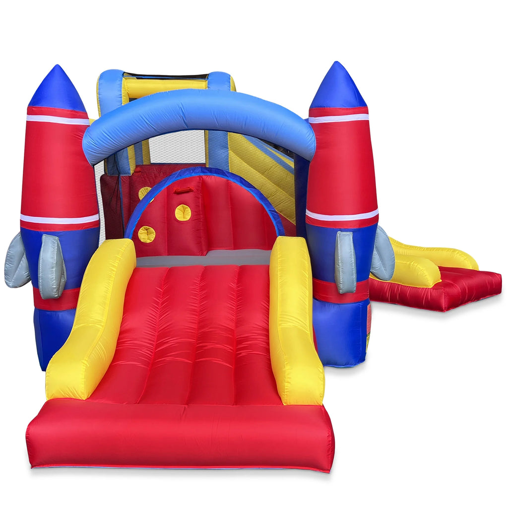 Inflatable Bouncer with Blower & Two Slides B74584
