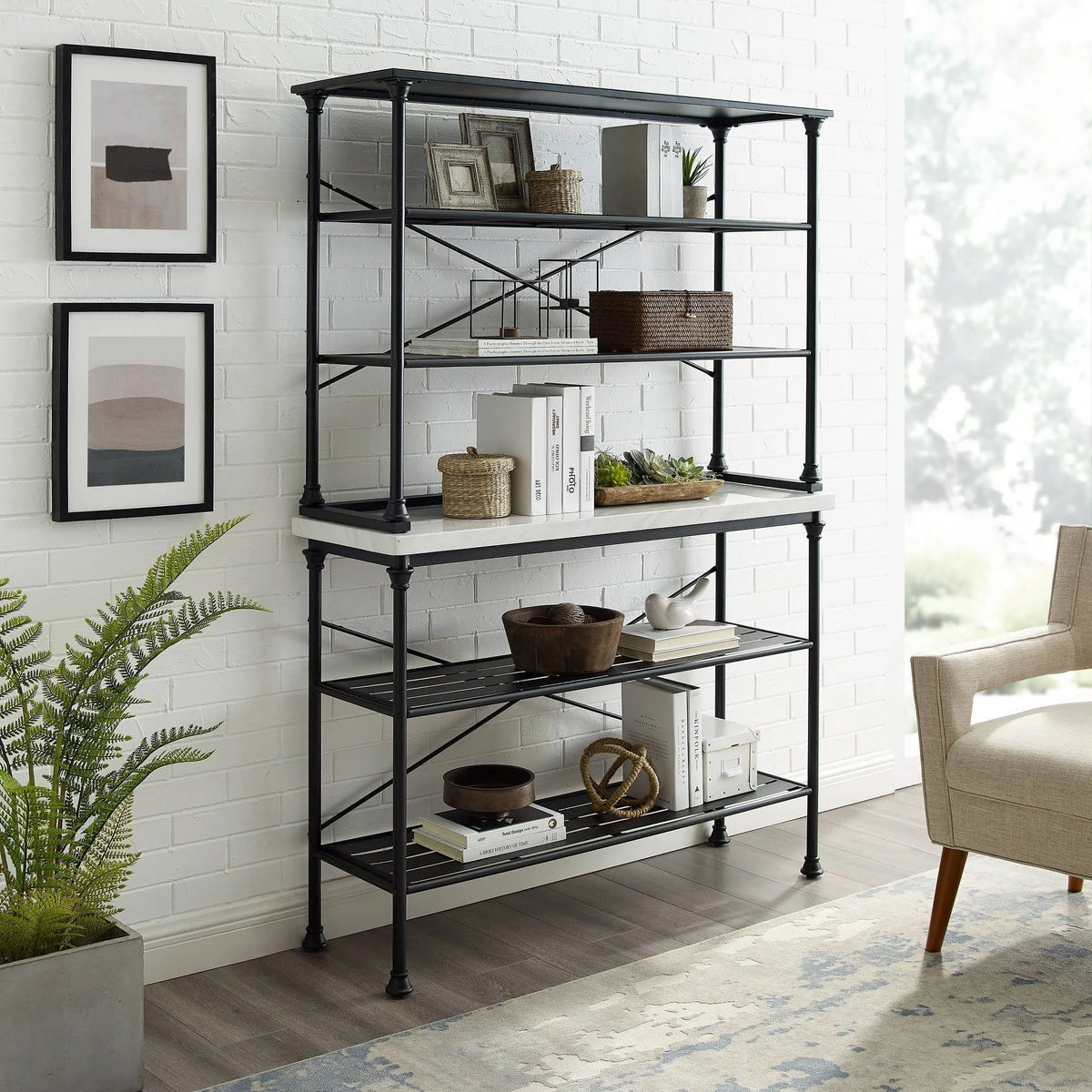 2 Piece Black Baker's Rack Set U753086