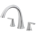 Chrome 2-Handle Deck Mount Roman Bathtub Faucet O8317