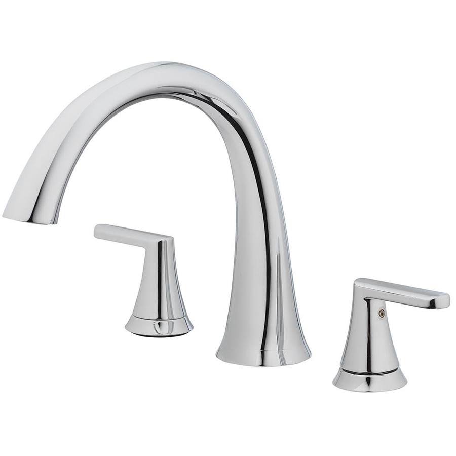 Chrome 2-Handle Deck Mount Roman Bathtub Faucet O8317