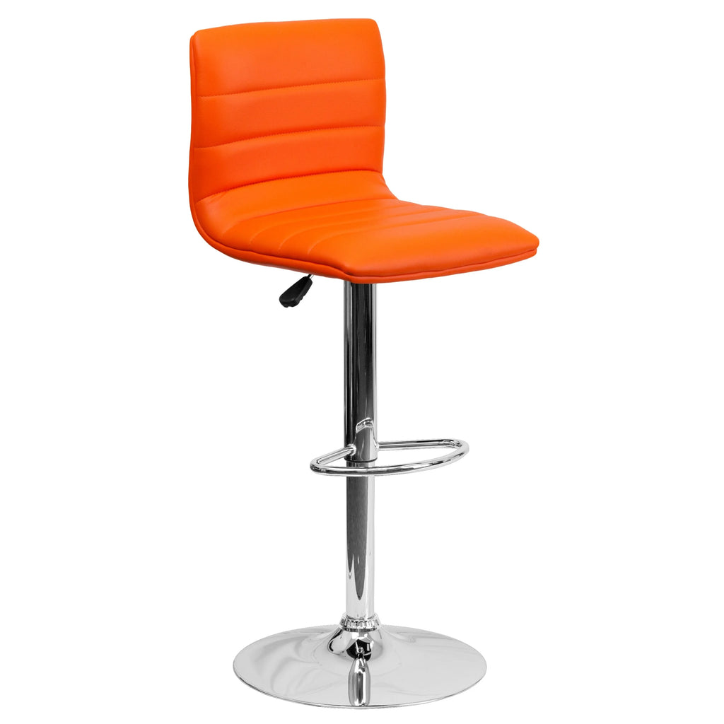 Orange Adjustable Height Barstool B9824