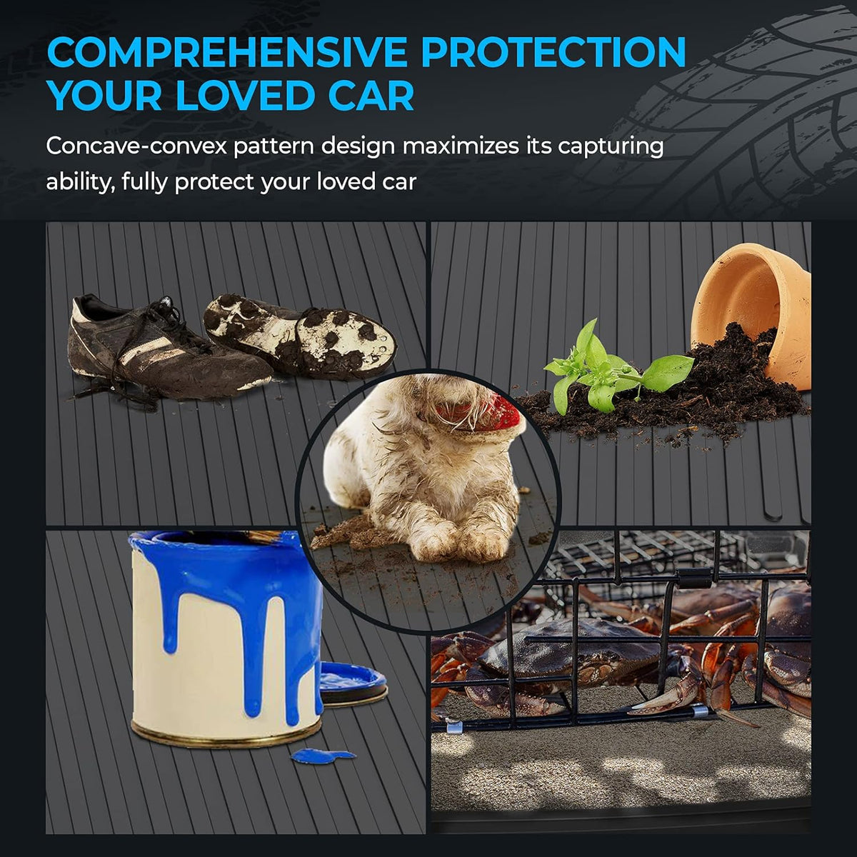 Black Heavy Duty Cargo Liner Trunk Mat for RAV4 P6960