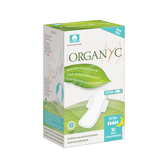 Organic Pads Ultra Thin with Wings Extra Long Overnight x 10 Pack G790
