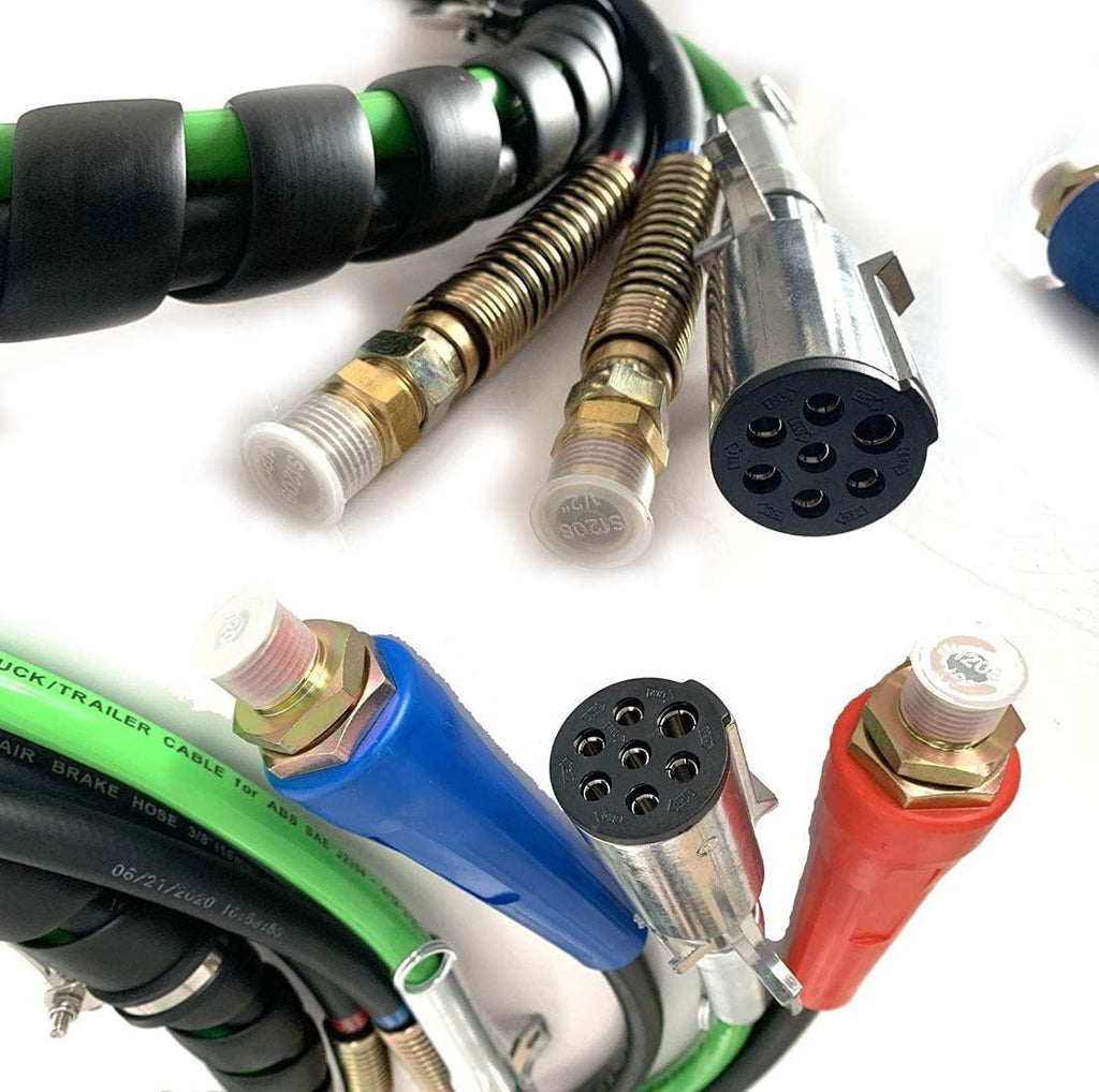 15Ft 3in1 ABS & Power Air Line Hose Assemblies for Semi Truck Trailer Tractor F6882