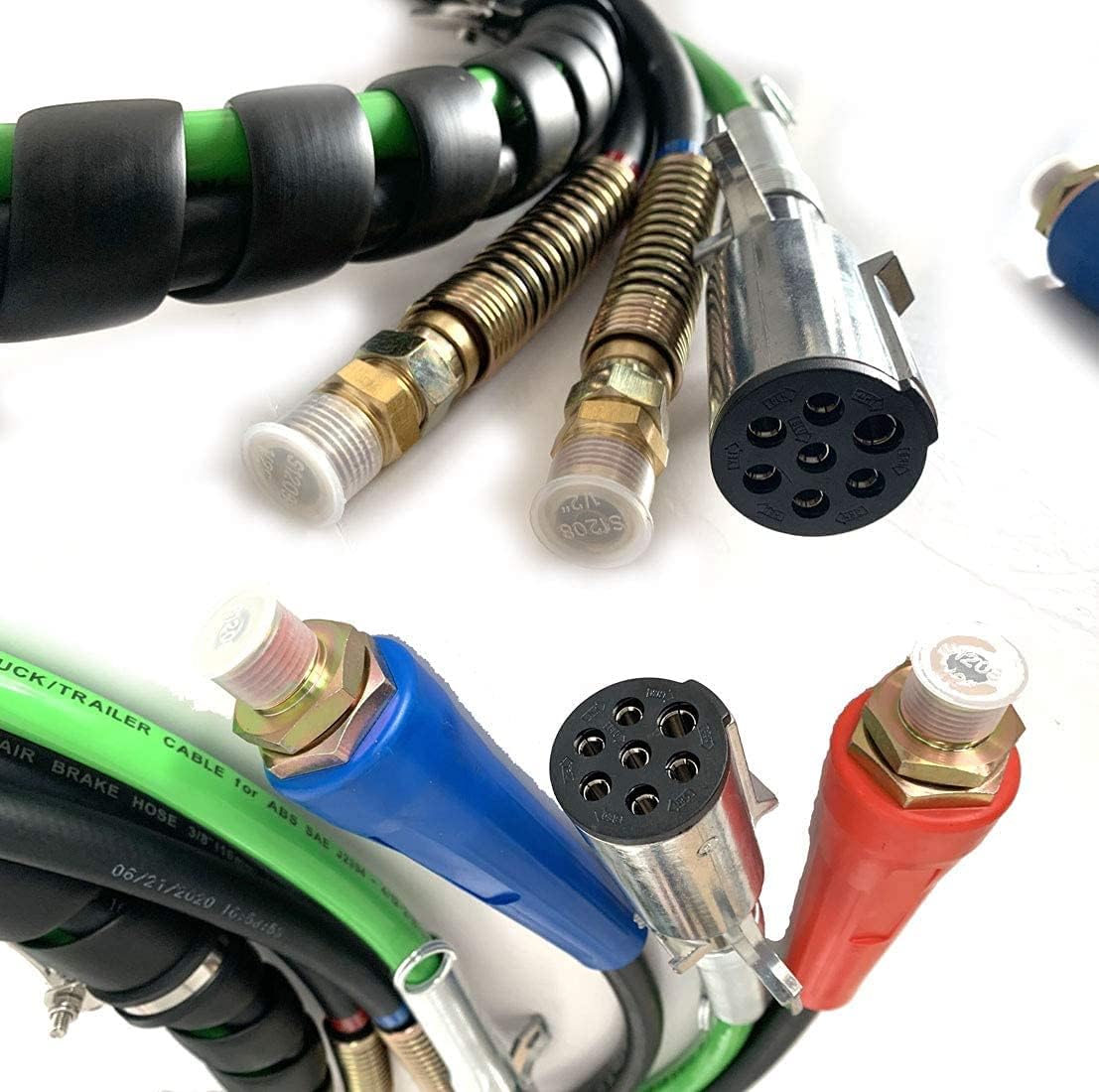 15Ft 3in1 ABS & Power Air Line Hose Assemblies for Semi Truck Trailer Tractor F6882