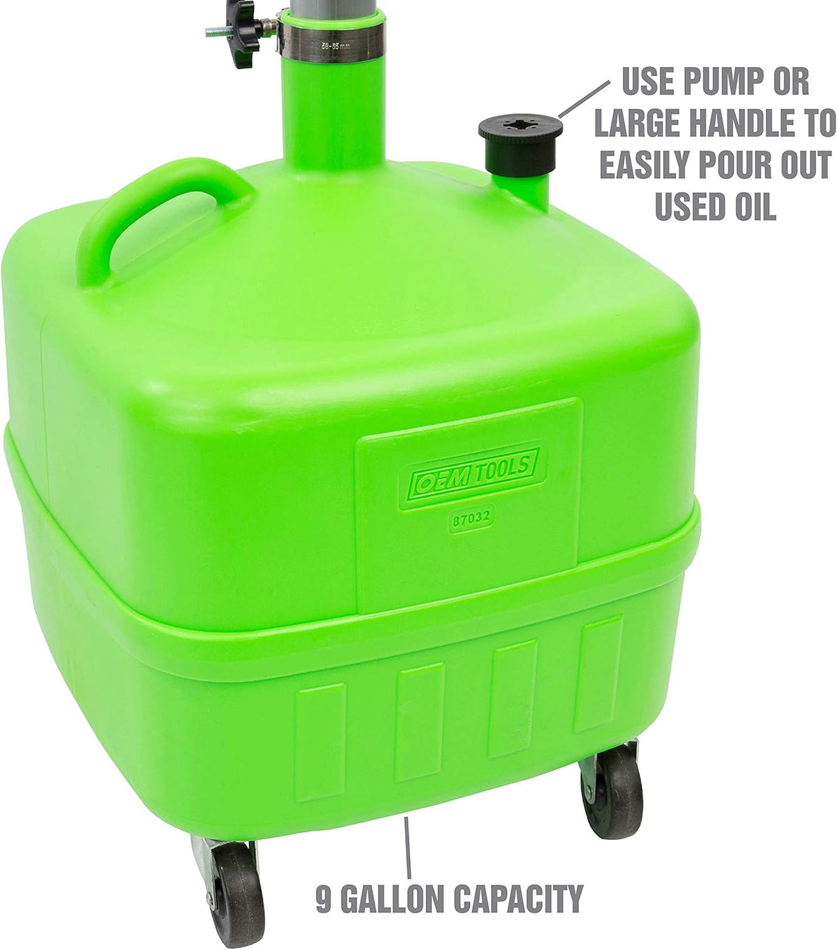 9 Gallon Upright Portable Oil Lift Drain with Oil Pan Funnel Z7773