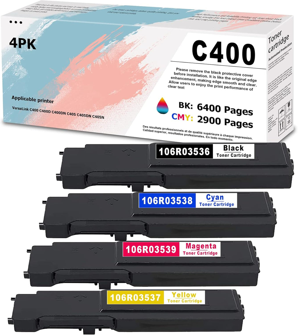4 PK Toner Cartridge for Xerox C400 C405 Printer L66970