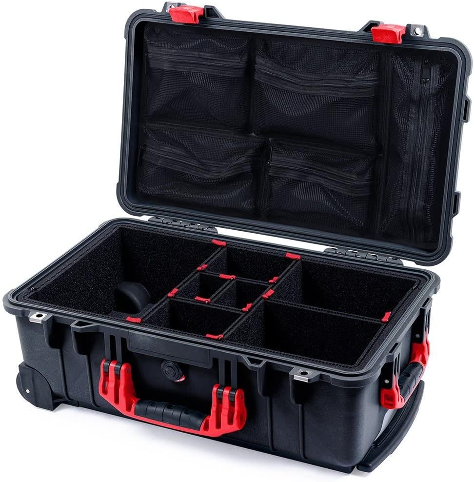 Black & Red Case with TrekPak dividers & mesh lid Organizer T88988