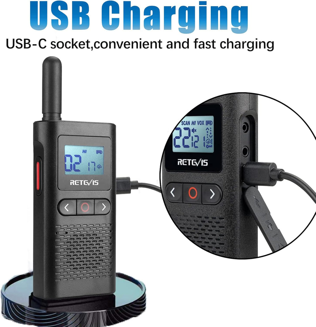 4 Pack Rechargeable Two Way Radio with Screen E32024