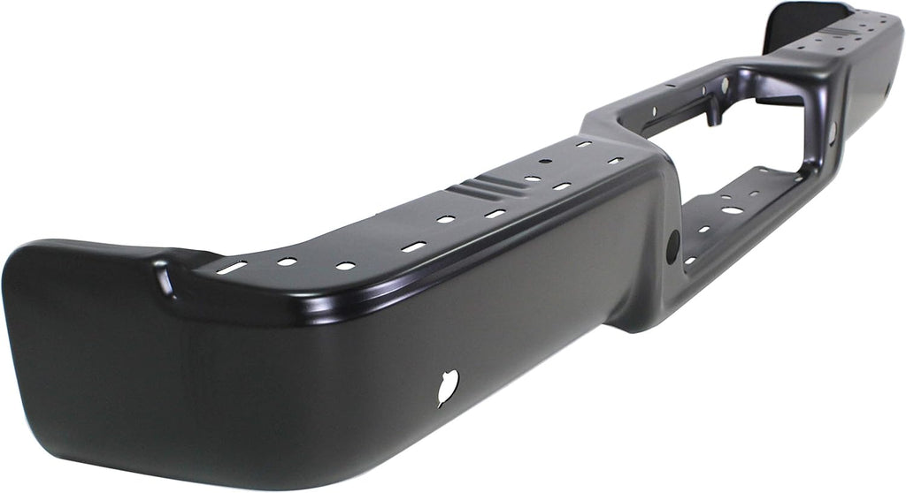 Step Bumper Powdercoated Black Steel with Rear Object Sensor Holes A51487