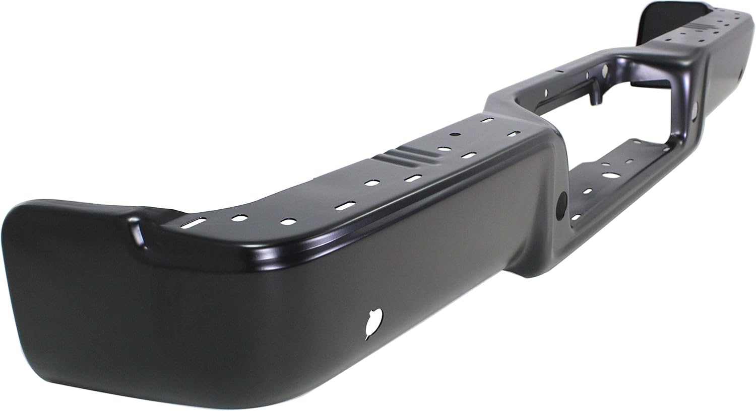 Step Bumper Powdercoated Black Steel with Rear Object Sensor Holes A51487