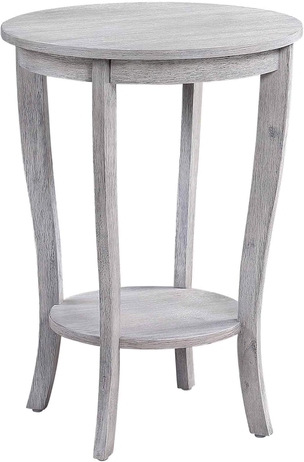 White Round End Table Y9442