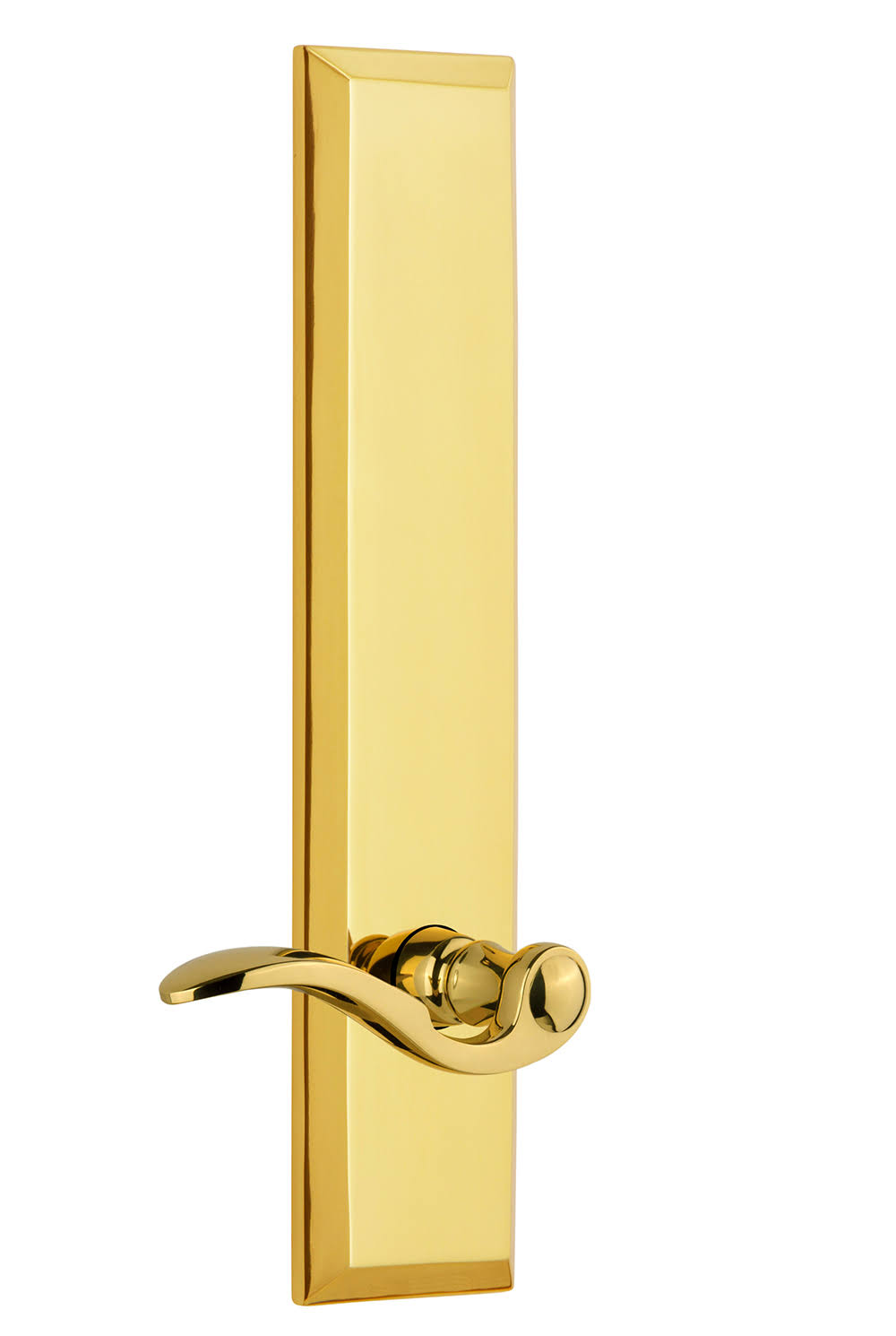 Polished Brass Tall Plate Privacy Lever G587