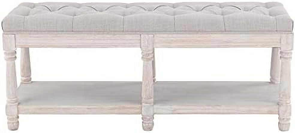 Tufted Shoe Rack Bench Black Wood W2848