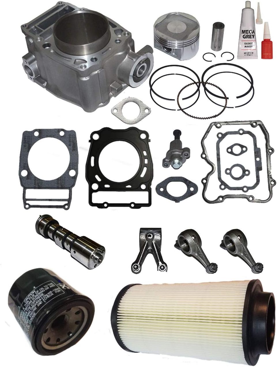 Replacement Cylinder Piston Camshaft Rocker Arm Air Oil Filter Top End Kit T6164