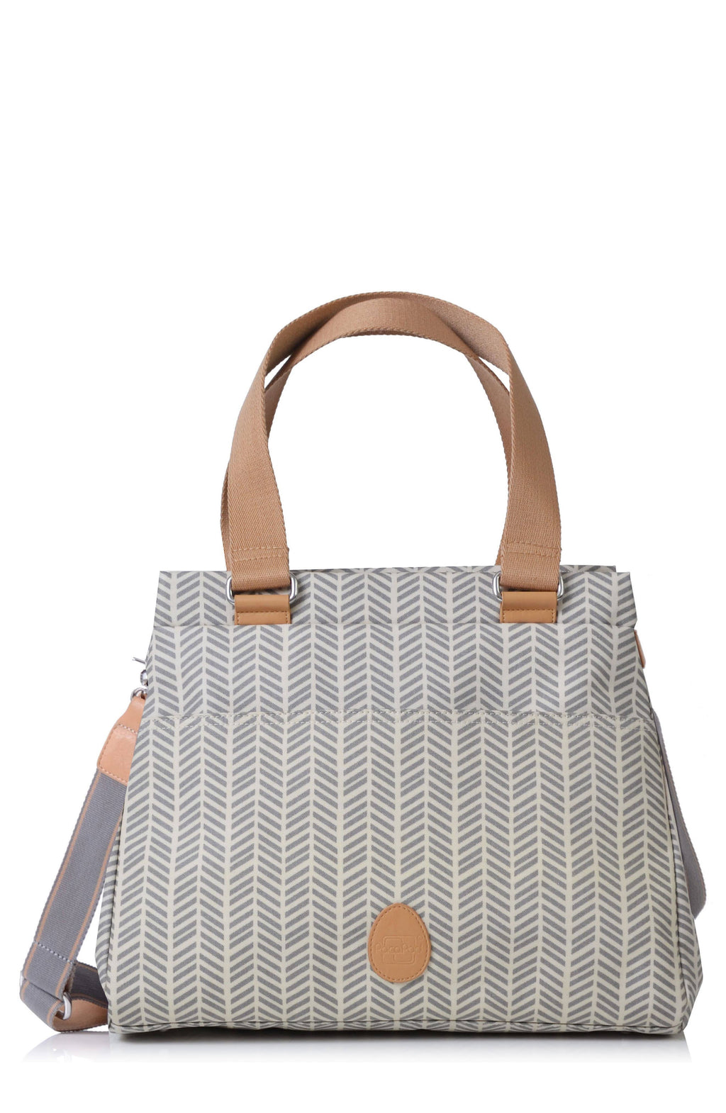 Dove Herringbone Diaper Bag N73170