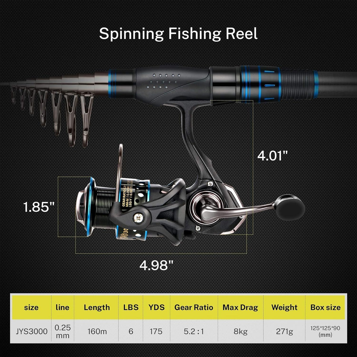 Carbon Fiber Telescopic Fishing Rod and Reel Combo D5596