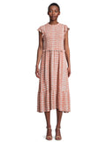 Smocked Bodice Midi Dress V2855
