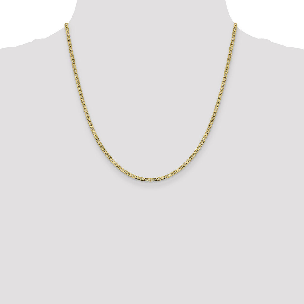 14k Yellow Gold Anchor Chain Necklace G334