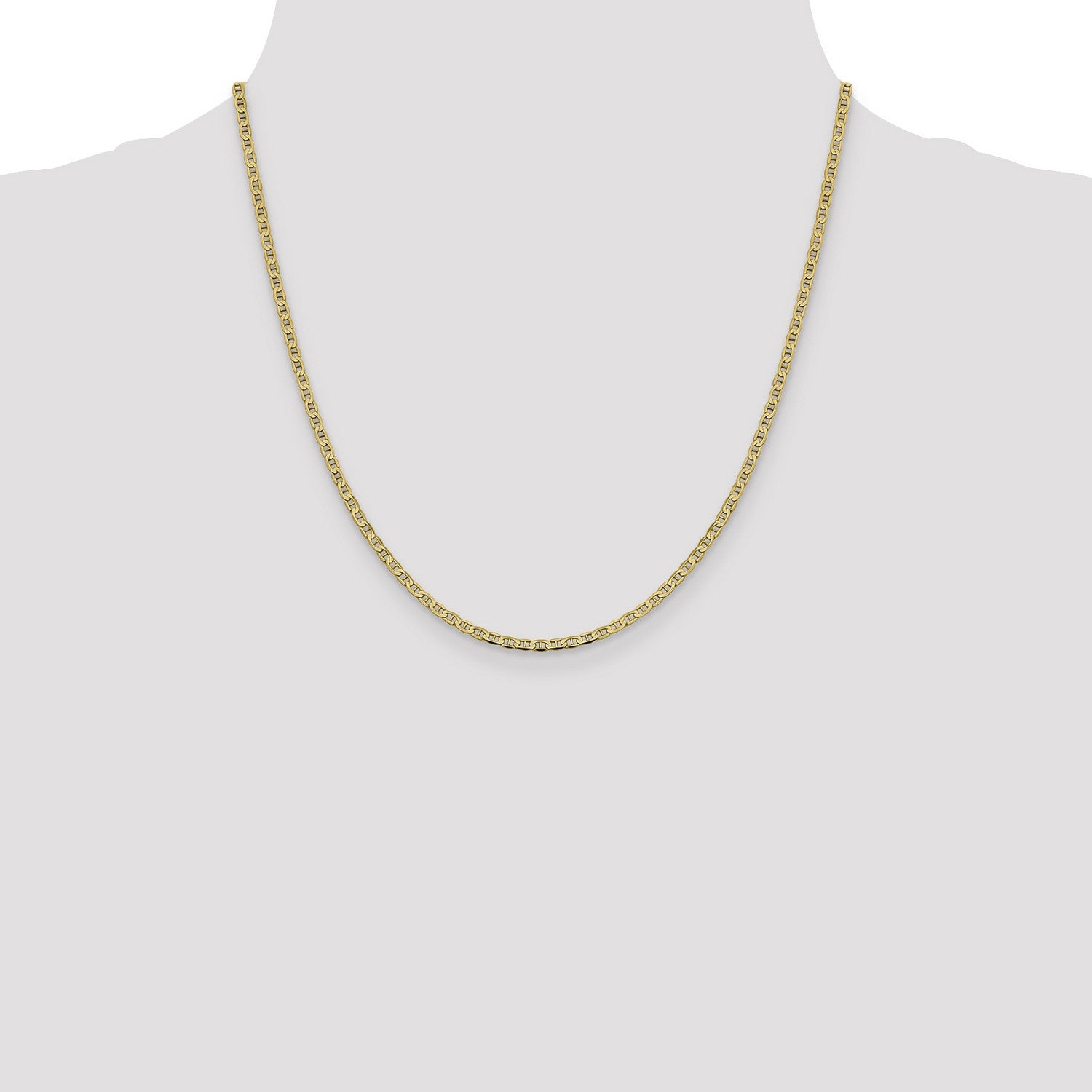 14k Yellow Gold Anchor Chain Necklace G334