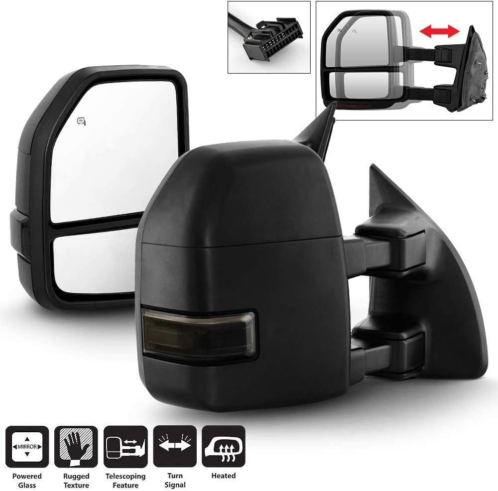 Telescoping Power Heat Signal Towing Mirrors for Ford F250 F350 F450 V5696