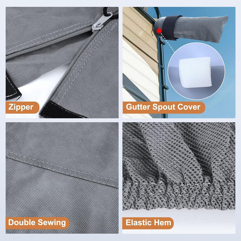 5 Layers Heavy Duty RV Cover with 2Pcs Straps & Gutter Covers L9350