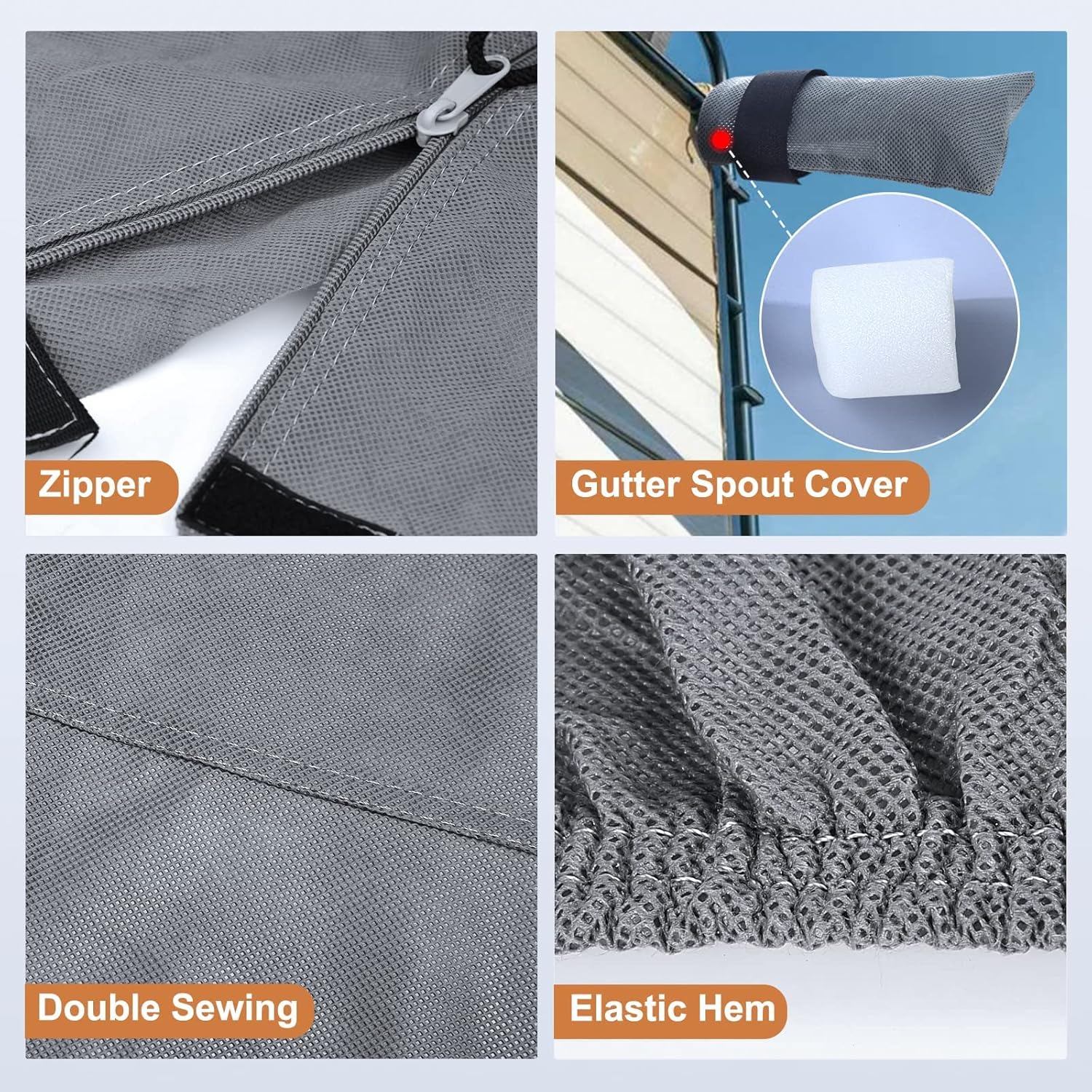 5 Layers Heavy Duty RV Cover with 2Pcs Straps & Gutter Covers L9350